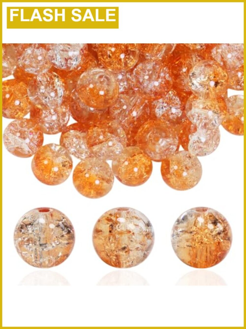 100 Pieces 10mm Crackle Glass Beads for Jewelry Making